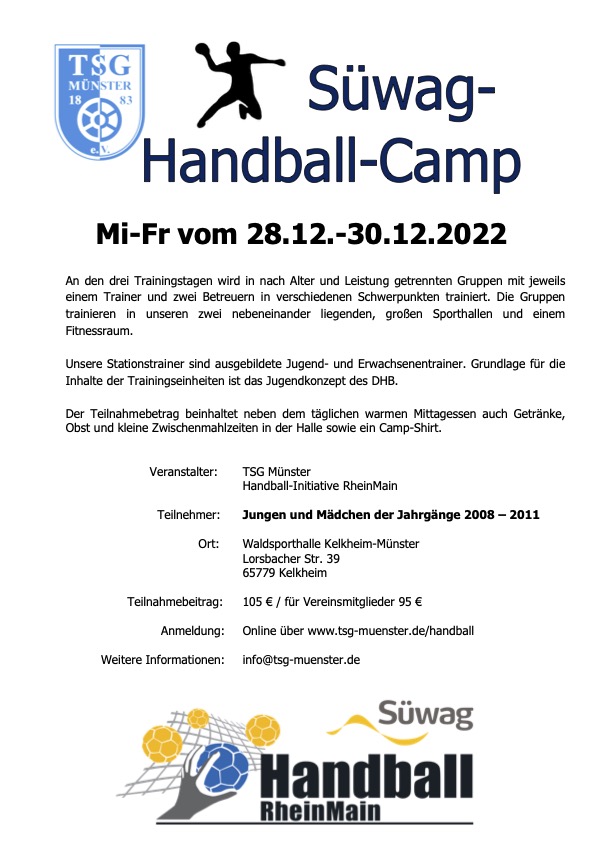 Flyer Handball-Camp 2022