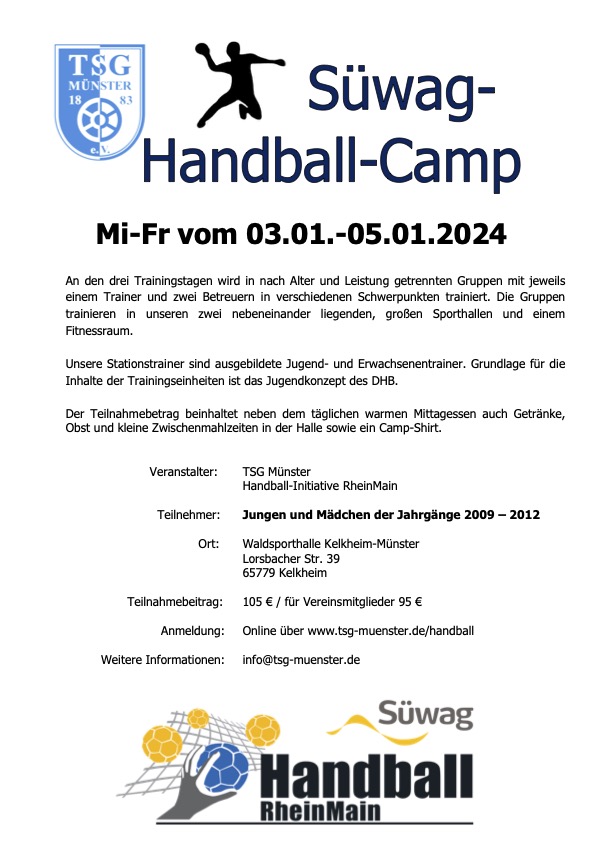 Flyer Handball-Camp 2024